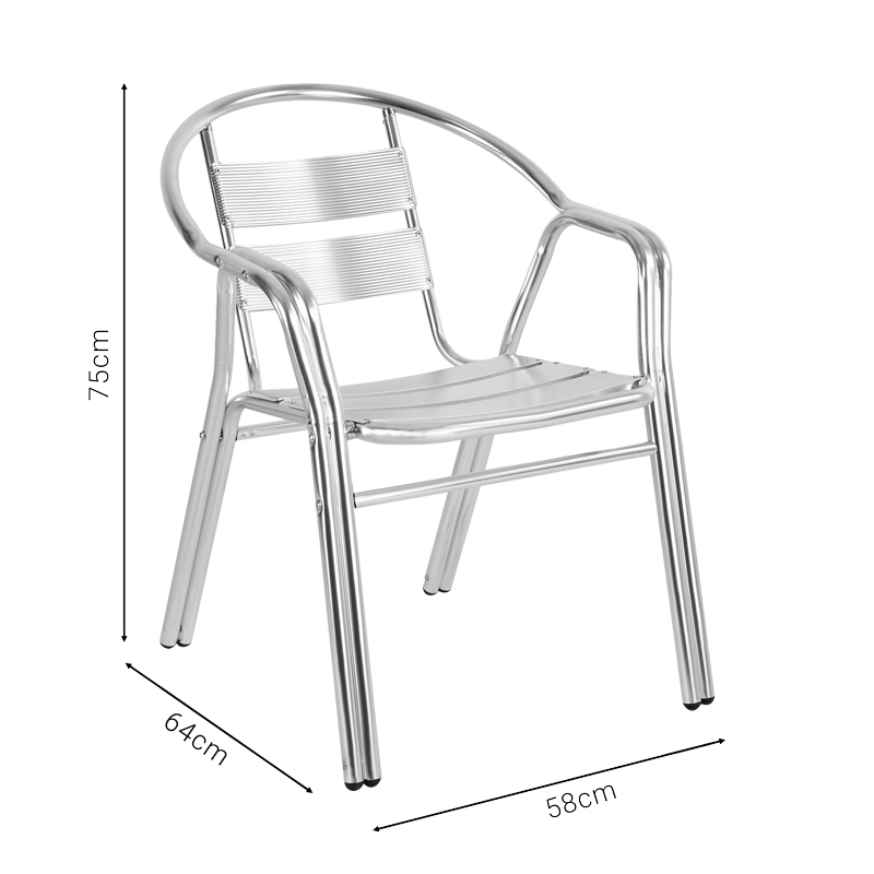 Set ngrënieje Zircu-Lazo Ι pakoworld set me 3 alumini krom D70x70cm
