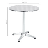 Set ngrënieje Zircu-Lazo Ι pakoworld set me 3 alumini krom D70x70cm