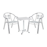 Set ngrënieje Zircu-Lazo II pakoworld set prej 3 alumini krom D60x60x70cm