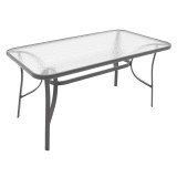 Tavolinë Ensure pakoworld metal antracit-xham i temperuar 120x70x70cm