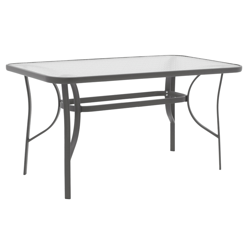 Tavolinë Ensure pakoworld metal antracit-xham i temperuar 120x70x70cm