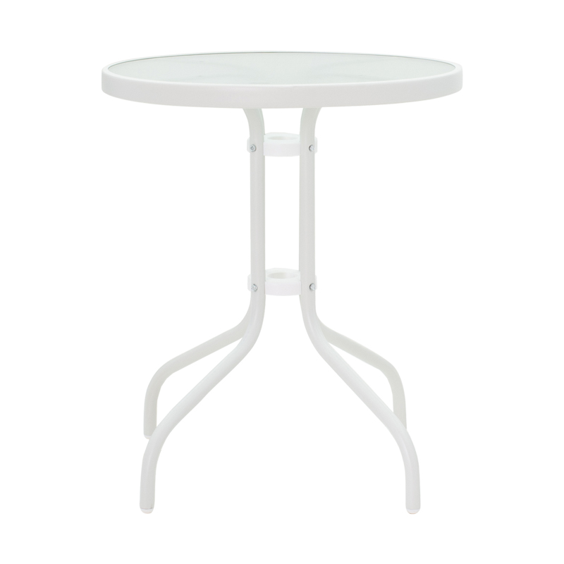 Set tavoline ngrënieje Tade-Watson pakoworld me 3 copë metal i bardhë D60x70cm