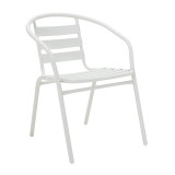 Set tavoline ngrënieje Tade-Watson pakoworld me 3 copë metal i bardhë D60x70cm