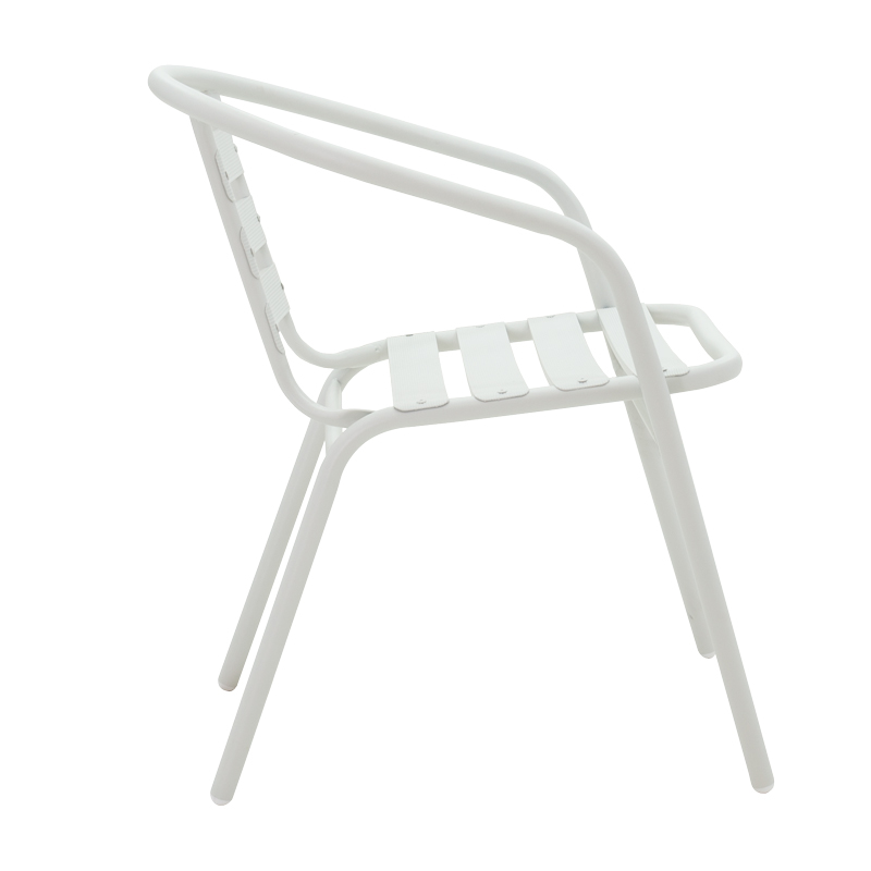 Set tavoline ngrënieje Tade-Watson pakoworld me 3 copë metal i bardhë D60x70cm