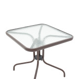 Obbi-Watson pakoworld set tavoline ngrënieje me 5 pjesë metal kafe-rattan PE 80x80x70cm