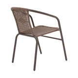 Obbi-Watson pakoworld set tavoline ngrënieje me 5 pjesë metal kafe-rattan PE 80x80x70cm