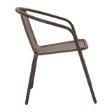 Obbi-Watson pakoworld set tavoline ngrënieje me 5 pjesë metal kafe-rattan PE 80x80x70cm