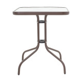 Set tavoline ngrënieje Obbi-Watson pakoworld me 3 copë metal kafe-pe rattan 60x60x70cm