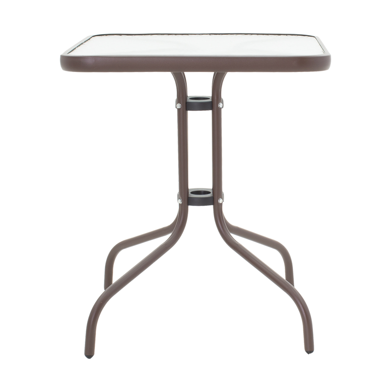 Set tavoline ngrënieje Obbi-Watson pakoworld me 3 copë metal kafe-pe rattan 60x60x70cm