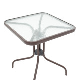 Set tavoline ngrënieje Obbi-Watson pakoworld me 3 copë metal kafe-pe rattan 60x60x70cm