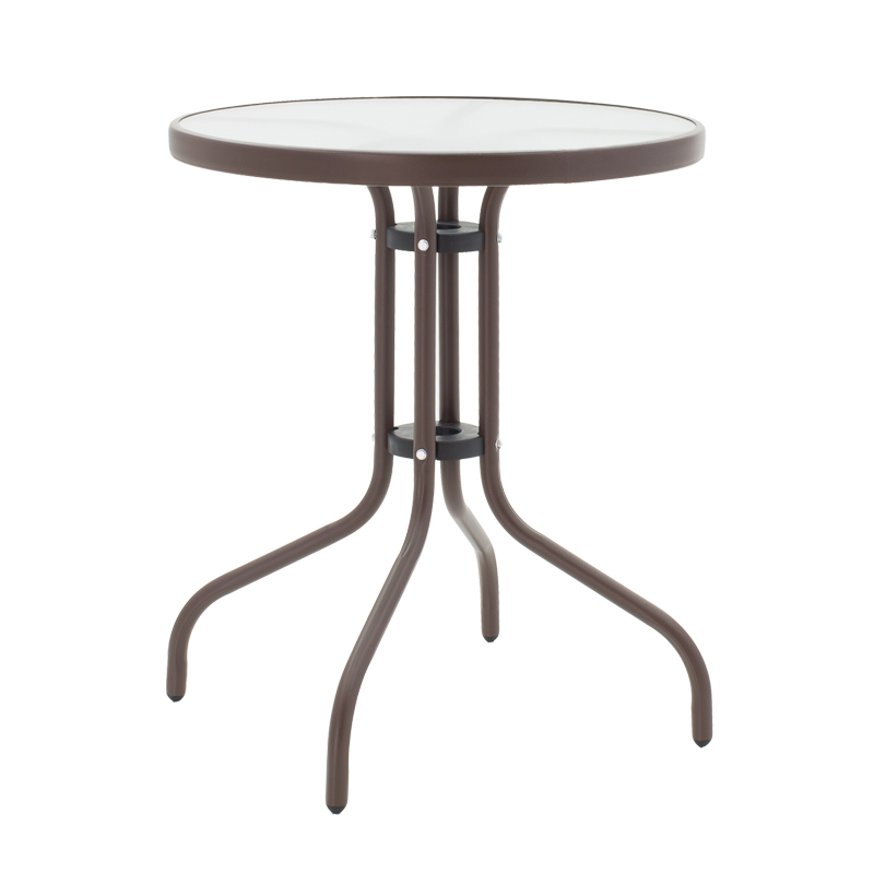 Set tavoline ngrënieje Obbi-Watson pakoworld me 3 copë metal kafe-pe D60x70cm