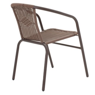 Set tavoline ngrënieje Obbi-Watson pakoworld me 3 copë metal kafe-pe D60x70cm