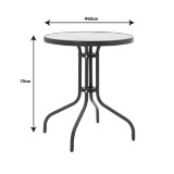Set tavoline ngrënieje Obbi-Watson pakoworld me 3 copë metal kafe-pe D60x70cm