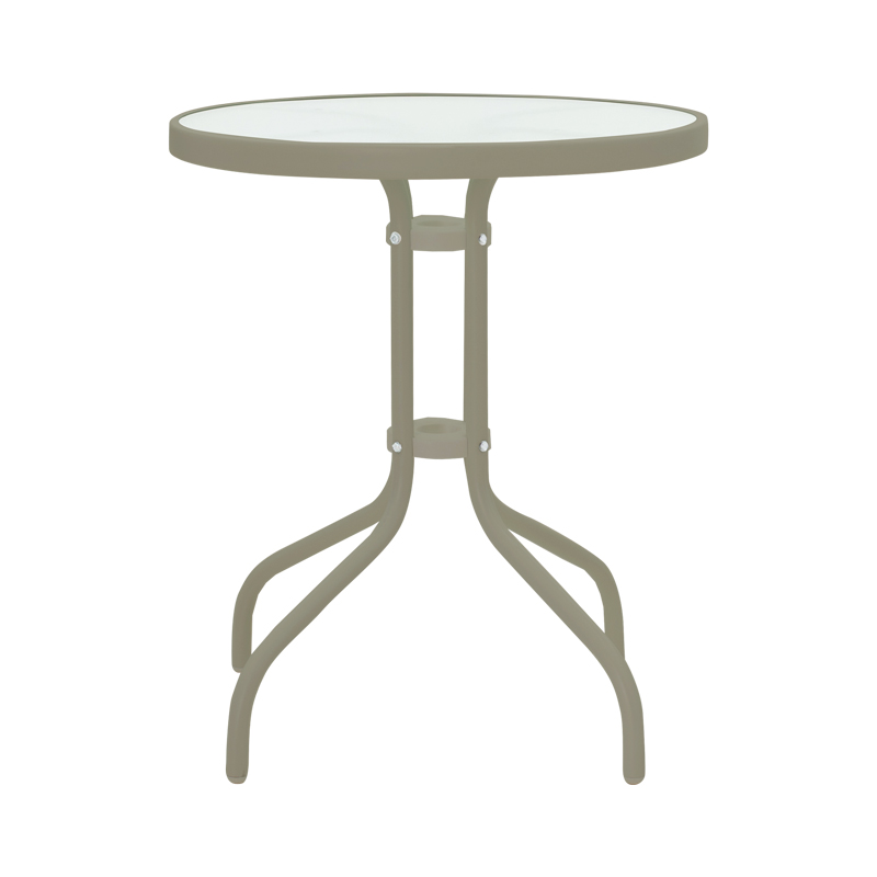 Tavolinë Watson pakoworld metal shampanjë-xham D60x70cm