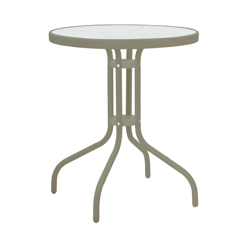 Tavolinë Watson pakoworld metal shampanjë-xham D60x70cm