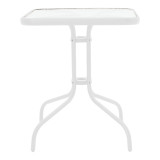 Tavolinë Watson pakoworld metal e bardhë-xham 70x70x70cm