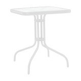 Tavolinë Watson pakoworld metal e bardhë-xham 70x70x70cm