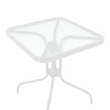 Tavolinë Watson pakoworld metal e bardhë-xham 70x70x70cm
