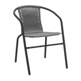Fotel Obbi pakoworld në metal të zi-PE ngjyrë gri 53x59x72cm