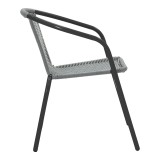 Fotel Obbi pakoworld në metal të zi-PE ngjyrë gri 53x59x72cm
