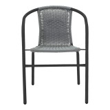 Fotel Obbi pakoworld në metal të zi-PE ngjyrë gri 53x59x72cm