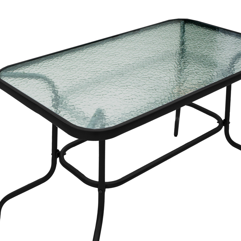 Tavolinë Valor pakoworld metal e zezë-xham 110x60x70cm