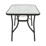 Tavolinë Ensure pakoworld metal e zezë-xham 140x80x70cm
