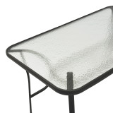 Tavolinë Ensure pakoworld metal e zezë-xham 140x80x70cm