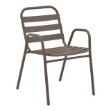Fotel Sussie pakoworld metal kafe i grumbullueshëm me shufra alumini 45x62x76cm