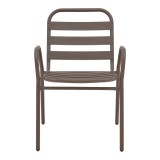 Fotel Sussie pakoworld metal kafe i grumbullueshëm me shufra alumini 45x62x76cm