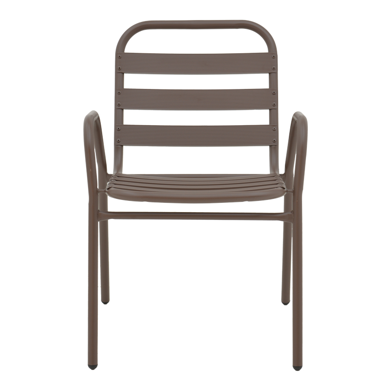 Fotel Sussie pakoworld metal kafe i grumbullueshëm me shufra alumini 45x62x76cm