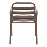 Fotel Sussie pakoworld metal kafe i grumbullueshëm me shufra alumini 45x62x76cm