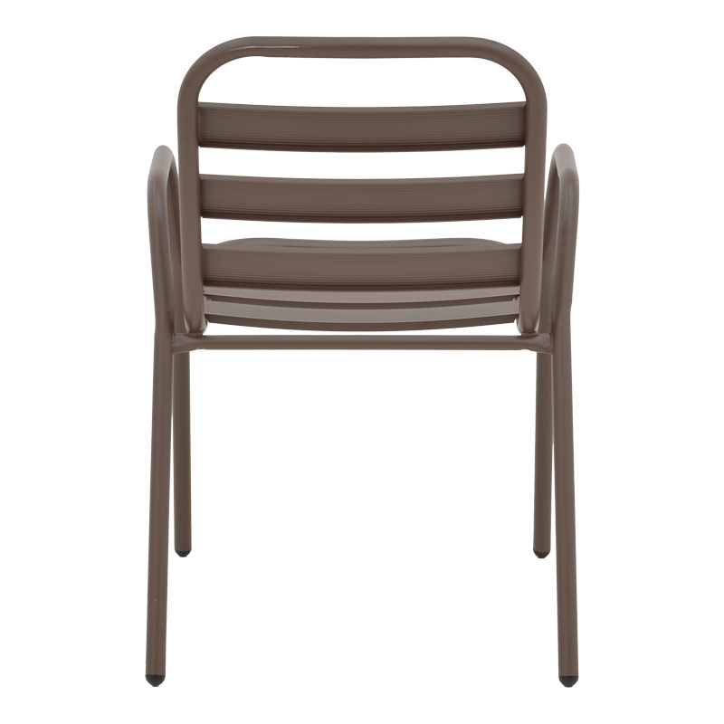Fotel Sussie pakoworld metal kafe i grumbullueshëm me shufra alumini 45x62x76cm