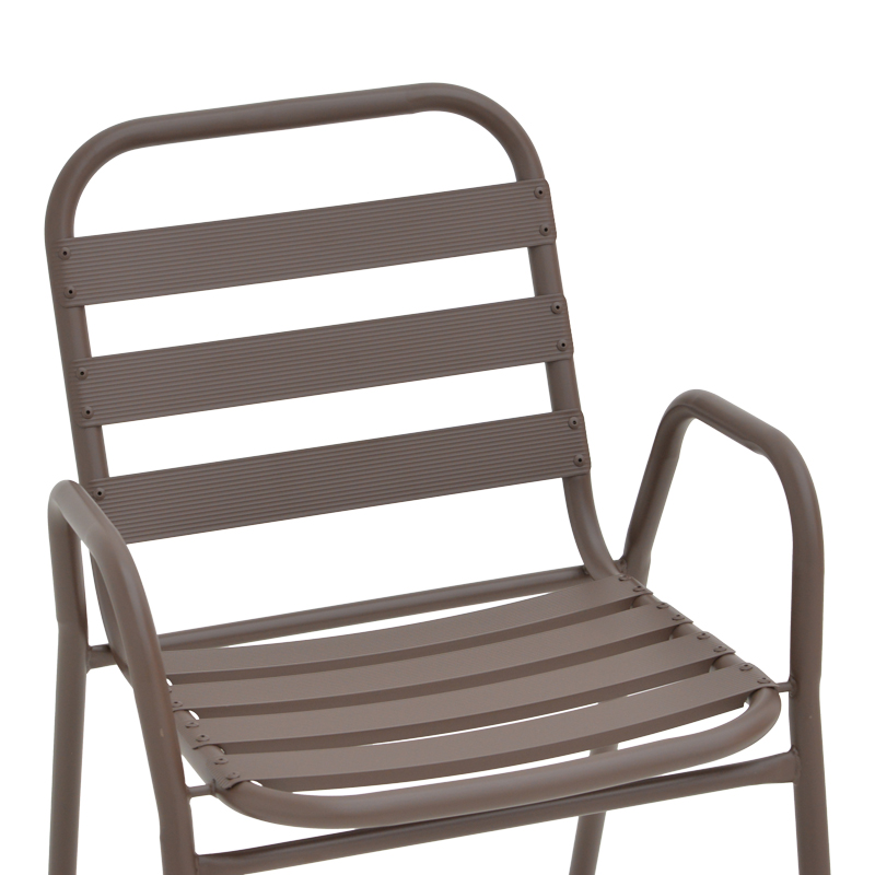 Fotel Sussie pakoworld metal kafe i grumbullueshëm me shufra alumini 45x62x76cm