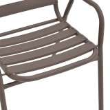 Fotel Sussie pakoworld metal kafe i grumbullueshëm me shufra alumini 45x62x76cm