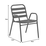 Fotel Sussie pakoworld metal i bardhë i grumbullueshëm me shufra alumini 45x62x76cm