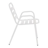 Fotel Sussie pakoworld metal i bardhë i grumbullueshëm me shufra alumini 45x62x76cm