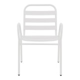 Fotel Sussie pakoworld metal i bardhë i grumbullueshëm me shufra alumini 45x62x76cm