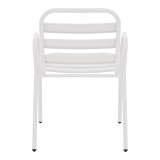 Fotel Sussie pakoworld metal i bardhë i grumbullueshëm me shufra alumini 45x62x76cm