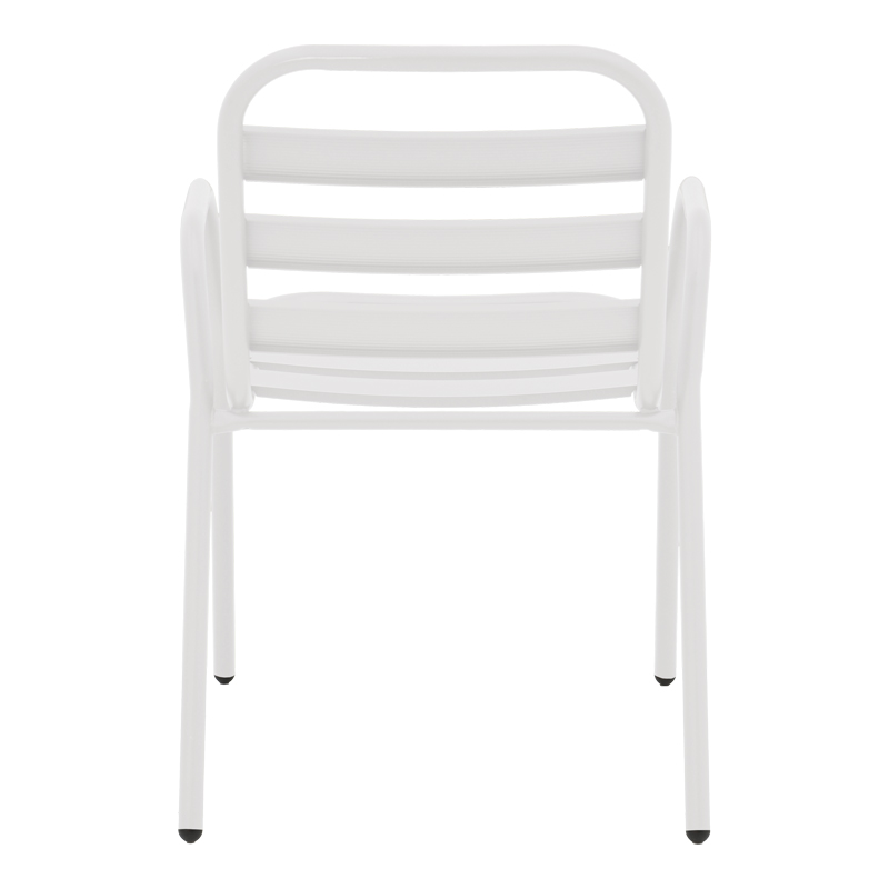 Fotel Sussie pakoworld metal i bardhë i grumbullueshëm me shufra alumini 45x62x76cm