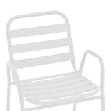 Fotel Sussie pakoworld metal i bardhë i grumbullueshëm me shufra alumini 45x62x76cm