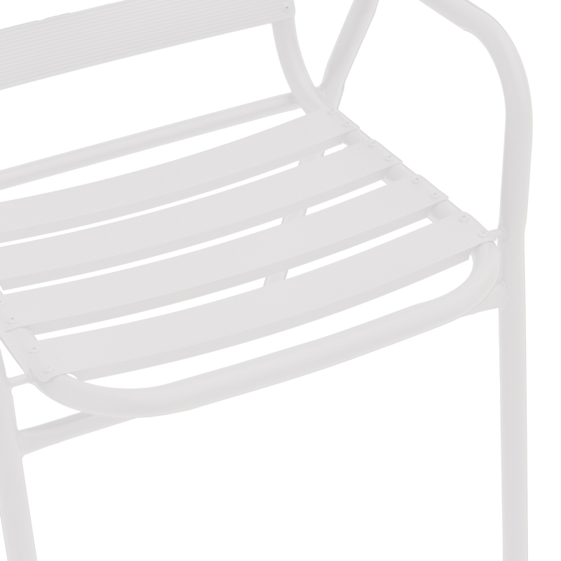 Fotel Sussie pakoworld metal i bardhë i grumbullueshëm me shufra alumini 45x62x76cm