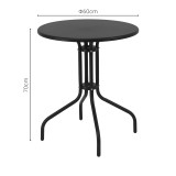 Tavolinë Vergo pakoworld metal gri e errët D60x70cm