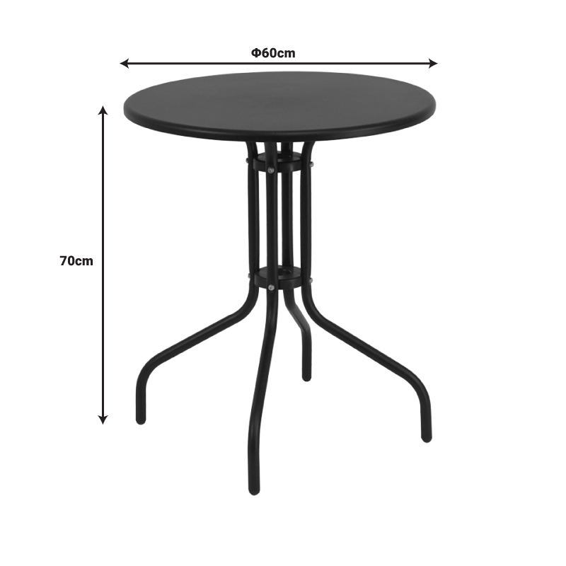 Tavolinë Vergo pakoworld metal kafe D60x70cm