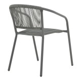 Fotel Lindaria pakoworld i palosshëm metal-rattan pe në ngjyrë gri të errët 54x63x74cm