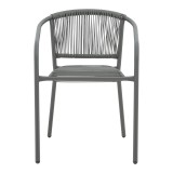 Fotel Lindaria pakoworld i palosshëm metal-rattan pe në ngjyrë gri të errët 54x63x74cm