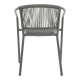 Fotel Lindaria pakoworld i palosshëm metal-rattan pe në ngjyrë gri të errët 54x63x74cm