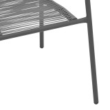 Fotel Lindaria pakoworld i palosshëm metal-rattan pe në ngjyrë gri të errët 54x63x74cm