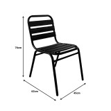 Tavolinë ngrënieje Sussie- Watson pakoworld set me 3 copë metal i zi-xham Φ60x70cm