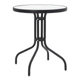 Set tavoline ngrënieje Watson-Sussie pakoworld me 3 pjesë metal-xham i zi D60x70cm